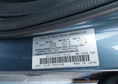 2015 Mazda Mazda6 I Touring from USA, damaged, VIN JM1GJ1V59F1192401